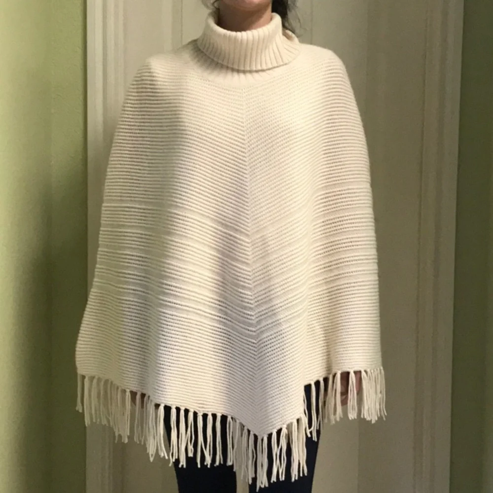 Talbots turtleneck sweater, poncho, cape - Picture 7 of 7
